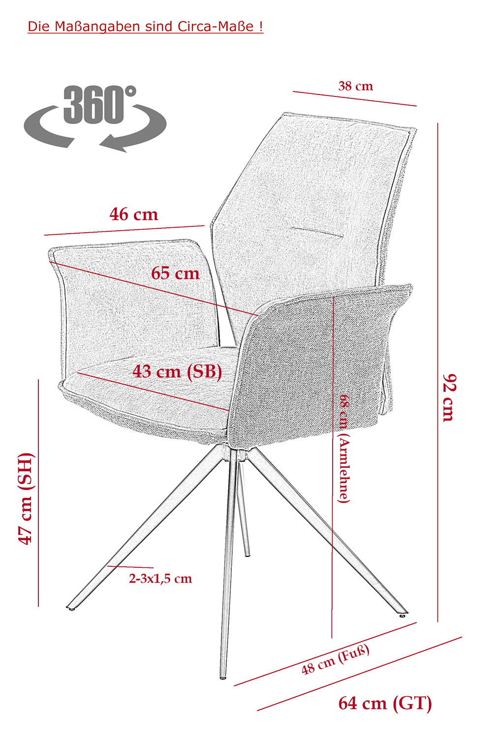 Sessel Susanne I 920691 Grau Stuhl Sitz Esszimmerstuhl Küchenstuhl